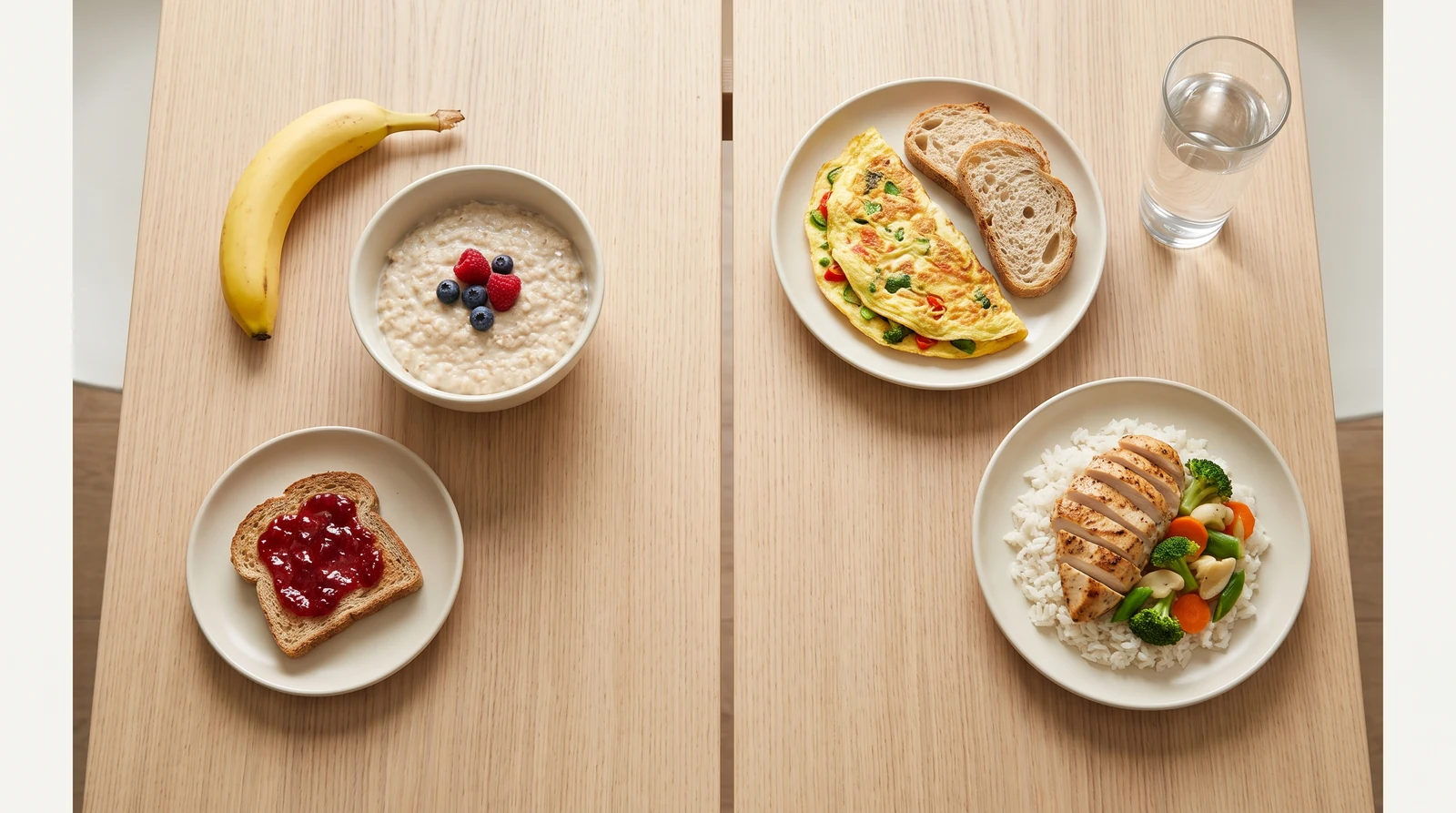 Opciones de alimentación antes y después de entrenar para ganar masa muscular.