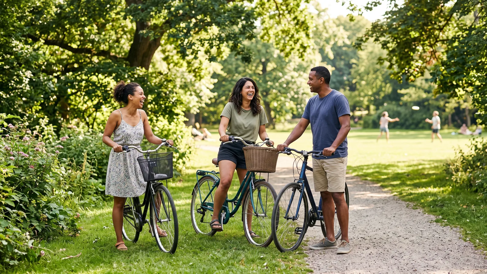 Amigos pasando tiempo al aire libre y divirtiéndose con una actividad física placentera