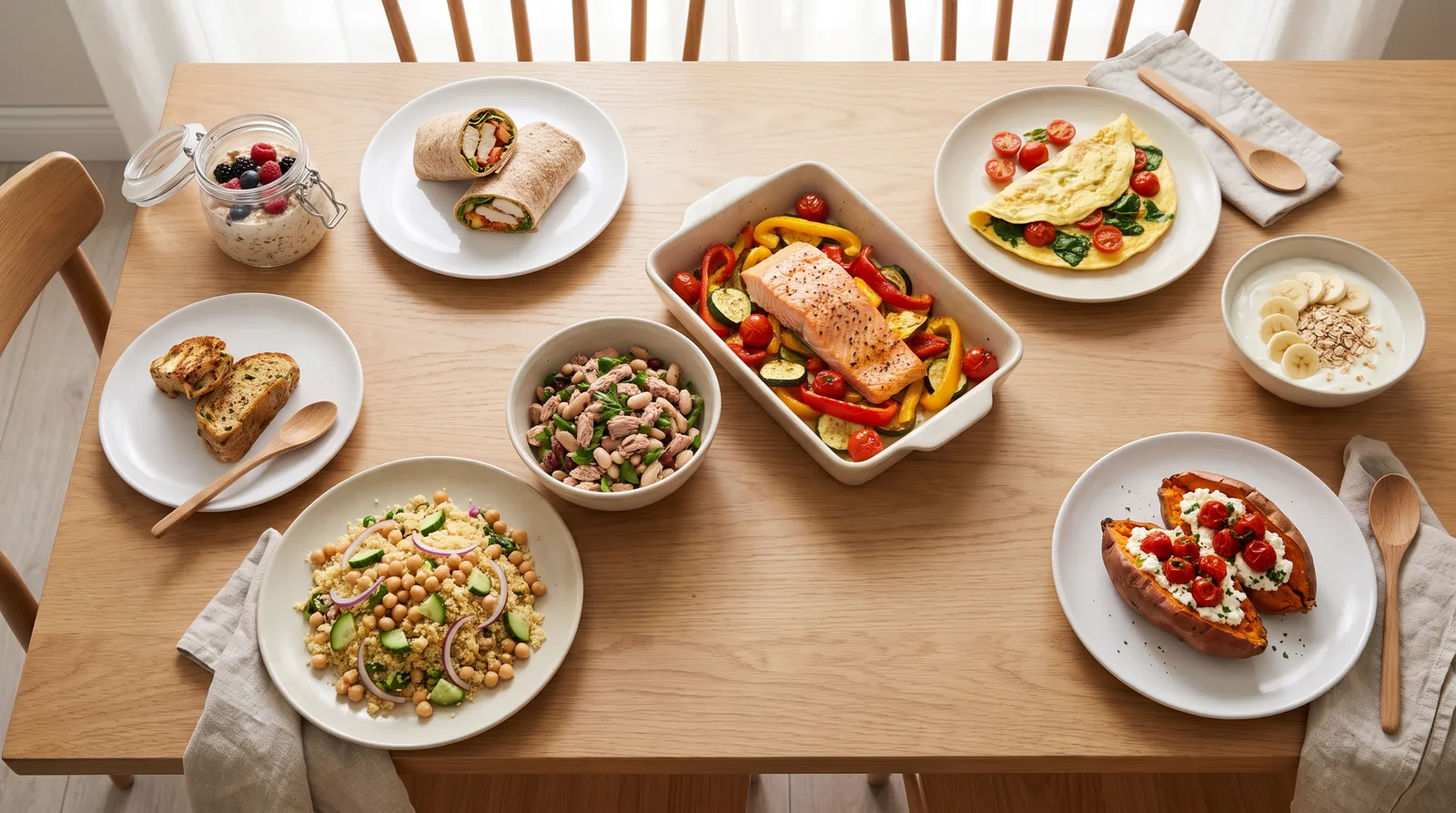 Ocho ideas de comidas saludables, rápidas y fáciles para la semana.