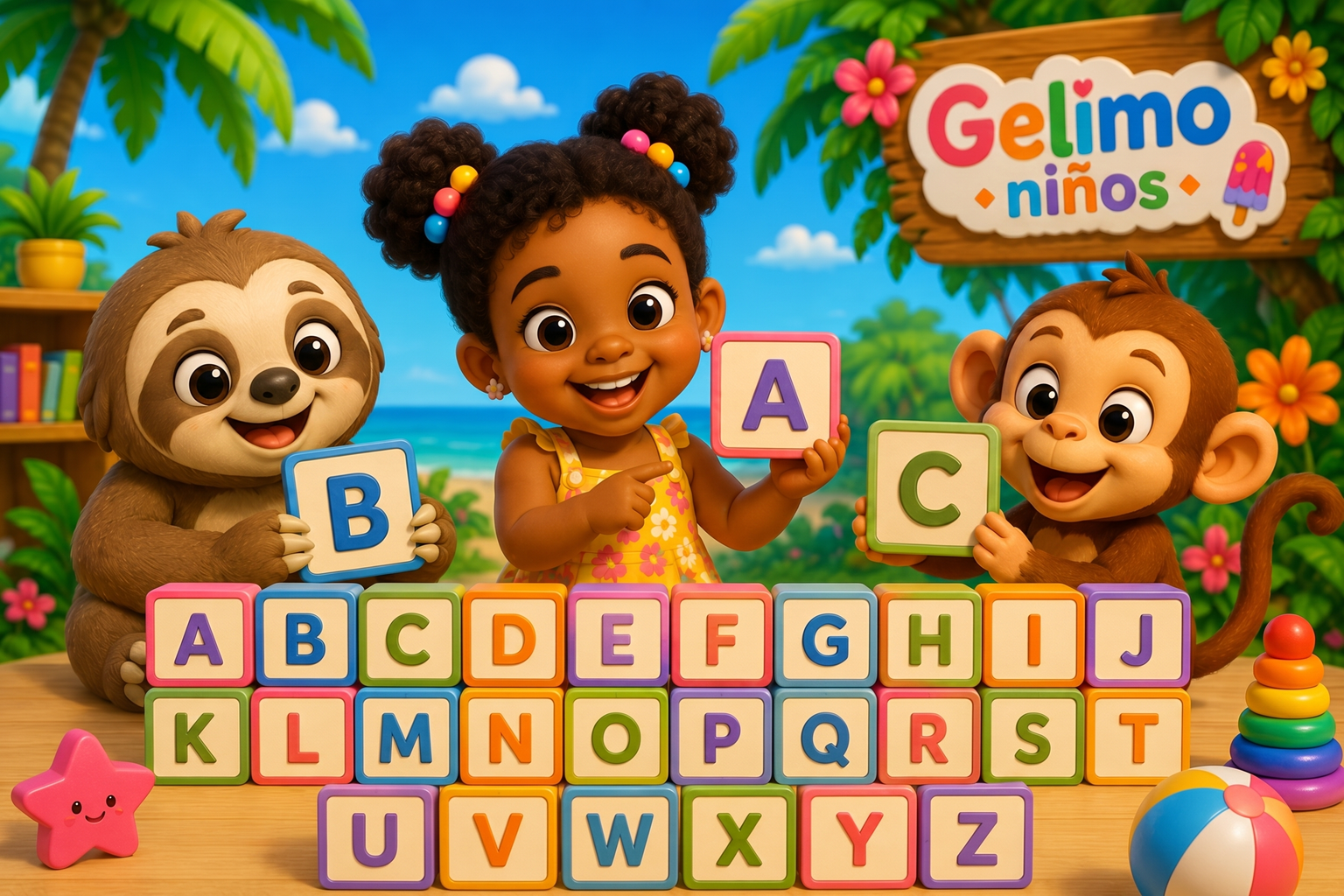 Las letras del alfabeto para niños con actividad interactiva para aprender el abecedario jugando.