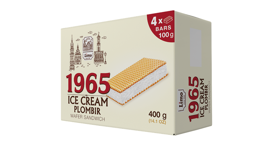 Gelimo Multipack Sanduíche Wafer 1965 Plombir 4 unidades